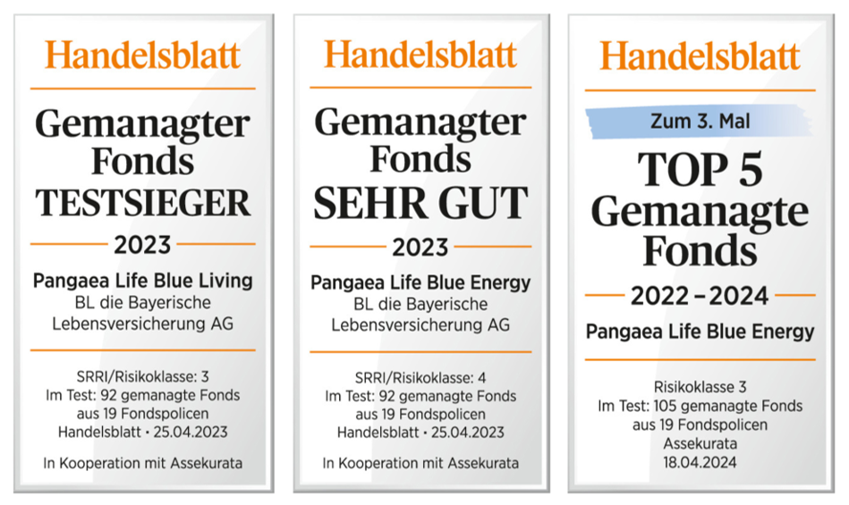 Handelsblatt - 3 Rating Siegel Blue Energy und Blue Living